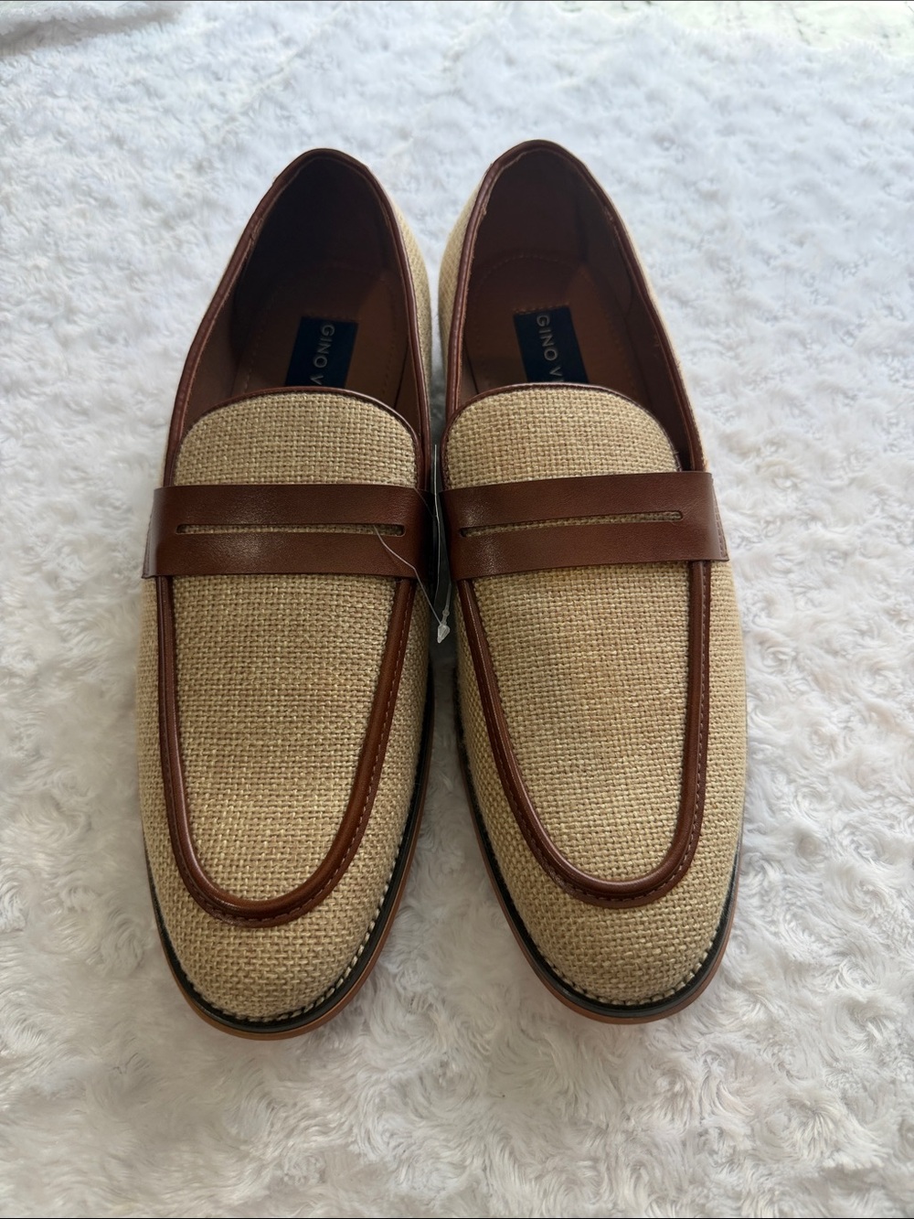 Gino Vitale Moc Toe Penny Slip On Loafer, Beige - 9.5